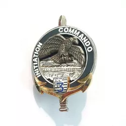 Brevet Commando Initiation du 3°RIMa de Penthièvre, Illustré par une épée un aigle par-dessus un fort, d'une encre et d'un écu.
