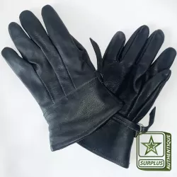 Gants cuirs noires avec lanières