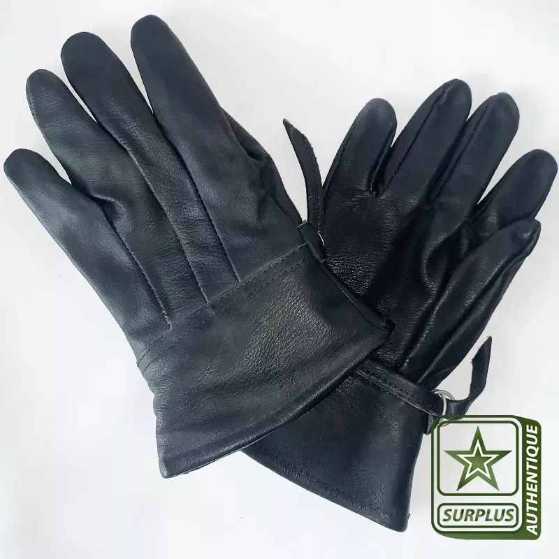 Gants cuirs noires avec lanières