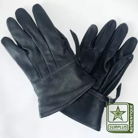 Gants cuirs noires avec lanières