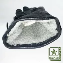 Gants Cuir Noir Resserrables