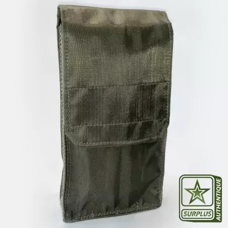 Porte-chargeurs pour Fusil-Mitrailleur MAT 49, couleur kaki, fait en Nylon, accessoire de l'Armée française.