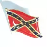 Pin's en métal du drapeau des États Confédérées d'Amérique. Rouge, blanc et bleu avec étoiles et bordures dorées.