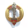 Insigne du 32e Régiment d'Artillerie, titré "32 R.A" et illustré par Jeanne d'Arc et par le blason de la ville de Vincennes.