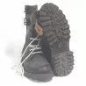 Rangers chaussures militaires en cuir noir et brun, de la marque "Iturri", avec lacets blanc et de taille 39.
